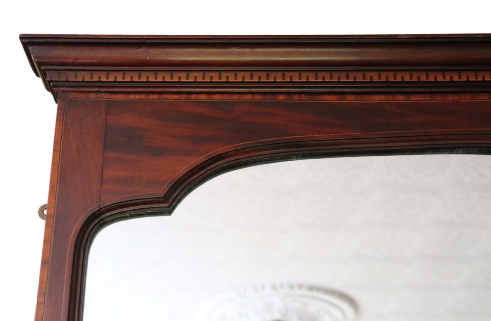 Edwardian inlaid mahogany wall mirror View III
