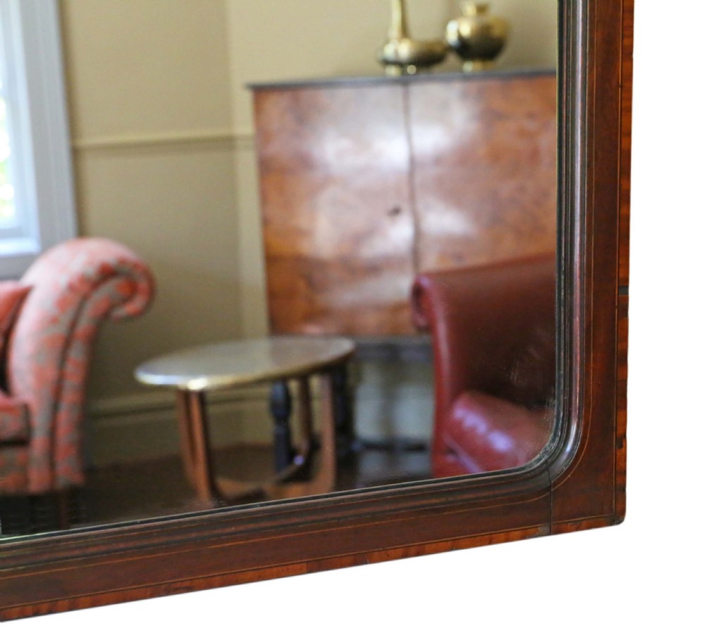 Edwardian inlaid mahogany wall mirror View VI