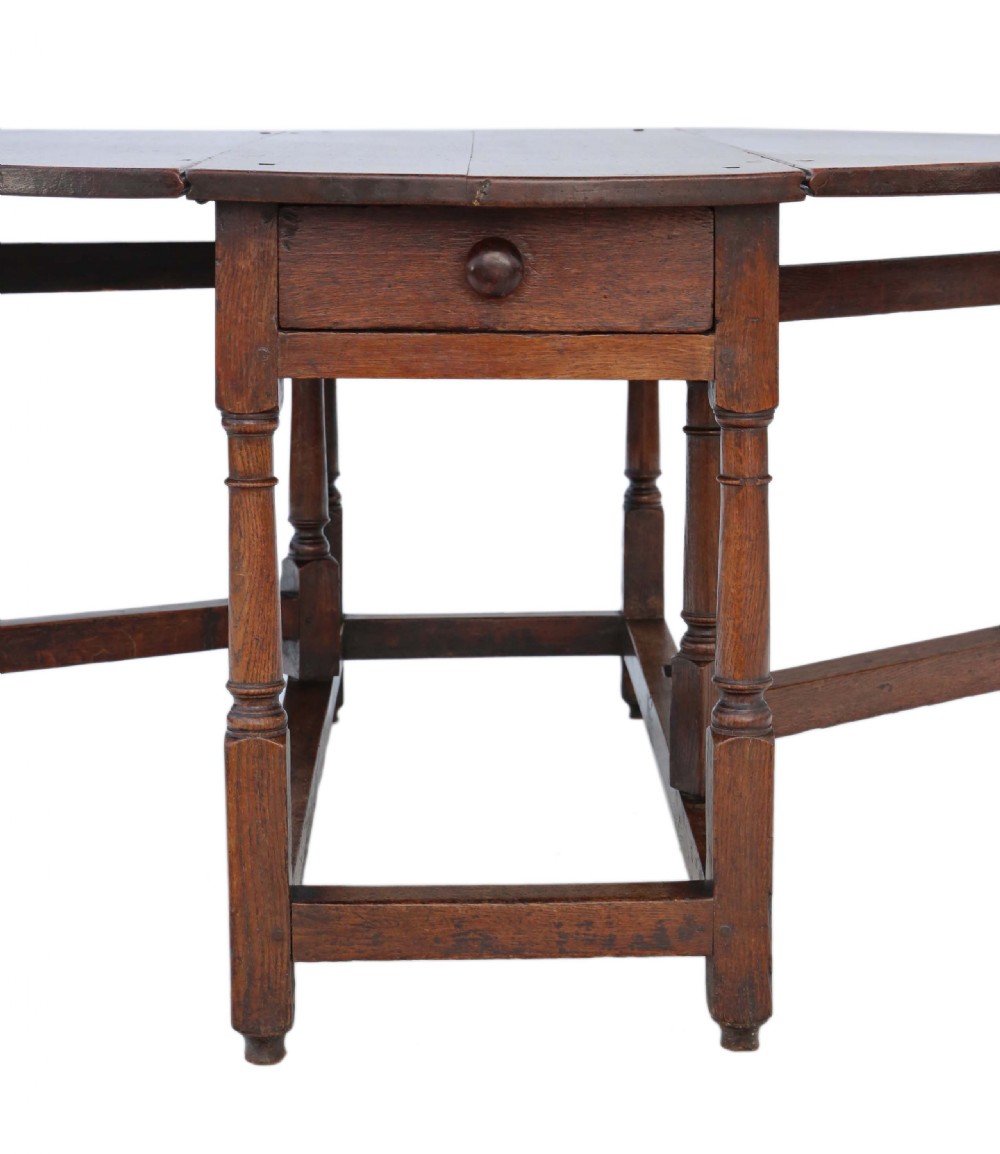 18th Century oak gate-leg drop leaf dining table View VII