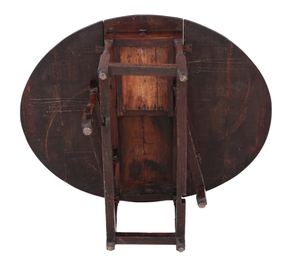 18th Century oak gate-leg drop leaf dining table View VIII