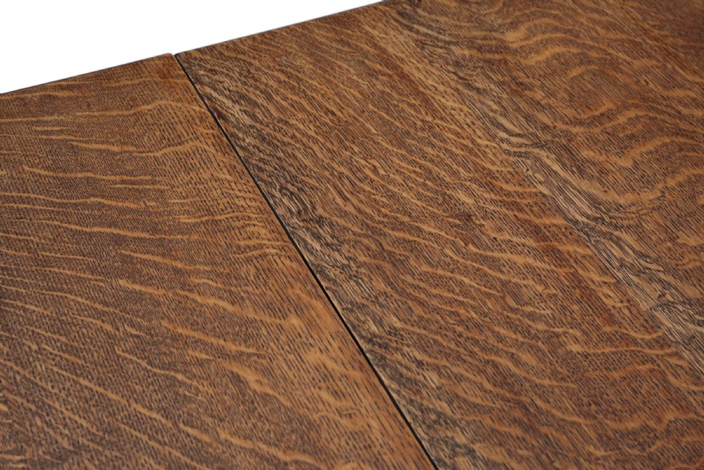 Waring and Gillows extending oak dining table ~ 8' View III
