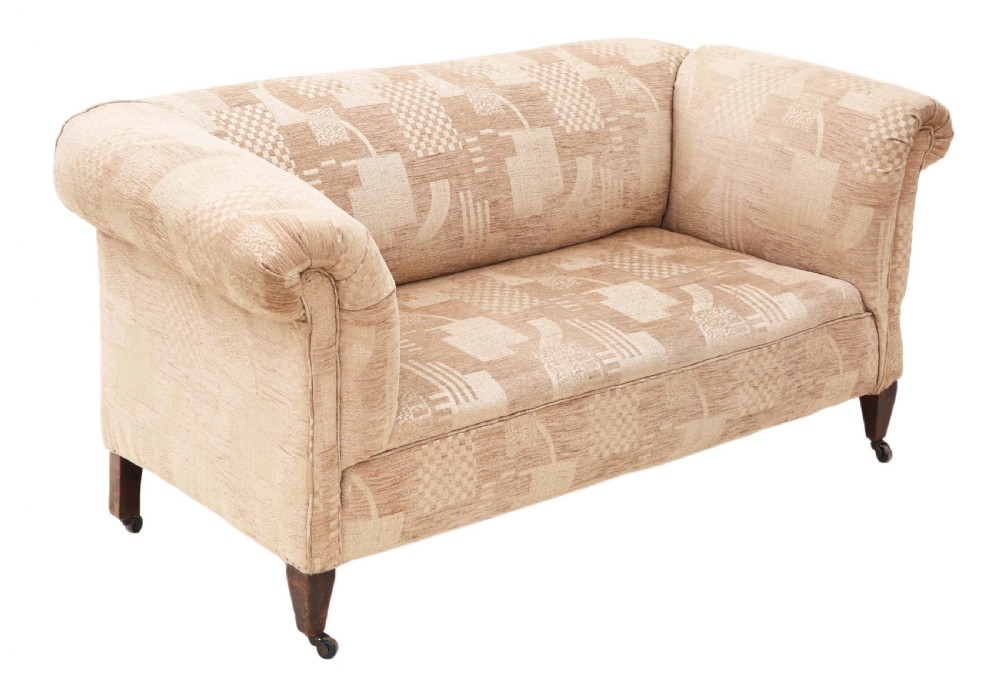 Small Victorian Chesterfield drop-arm sofa  View V