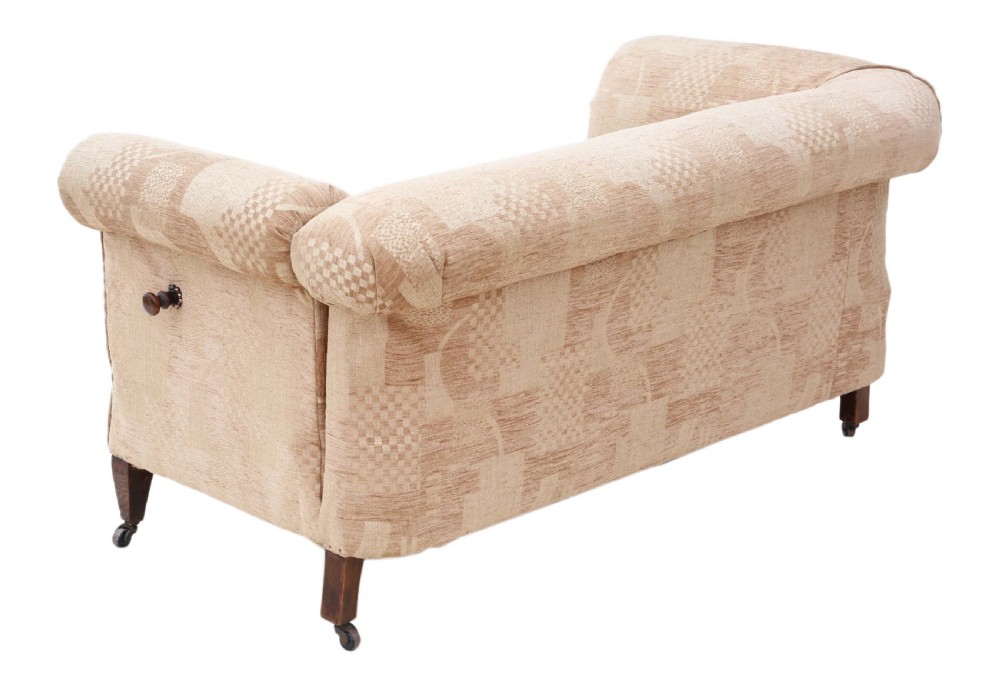 Small Victorian Chesterfield drop-arm sofa  View VIII