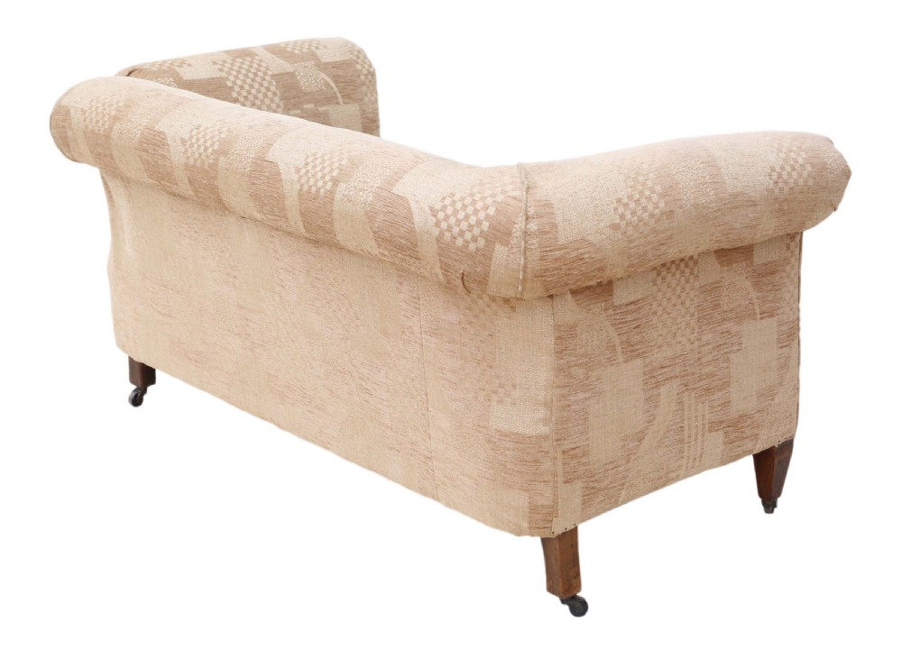 Small Victorian Chesterfield drop-arm sofa  View XI