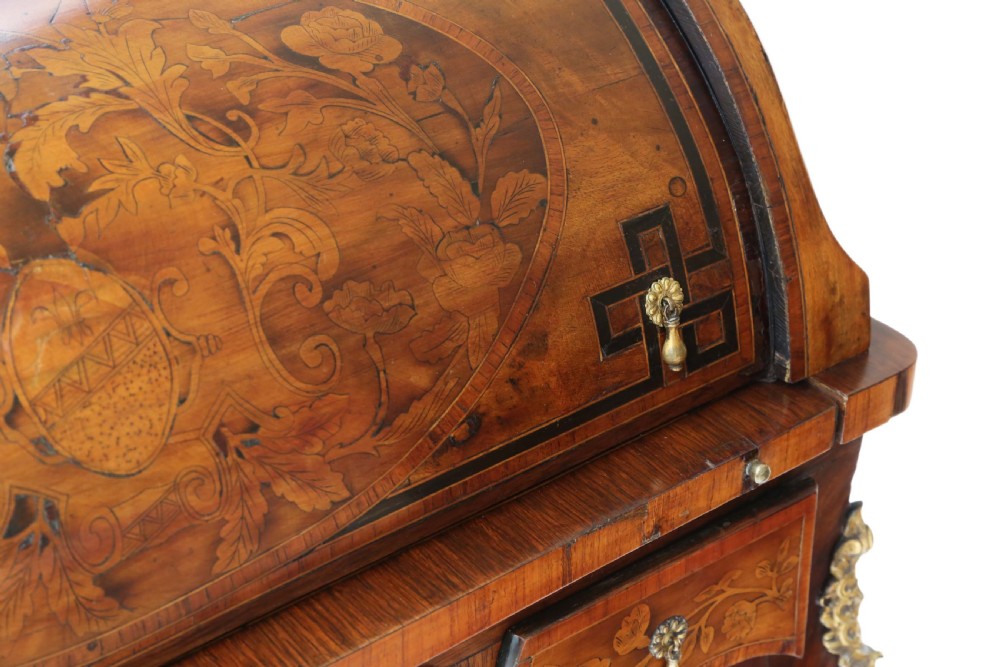 Small 19th Century marquetry cylinder bureau View VI