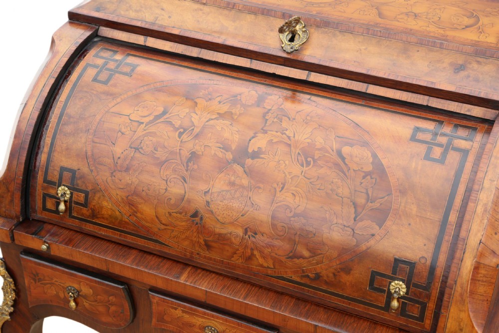 Small 19th Century marquetry cylinder bureau View VII