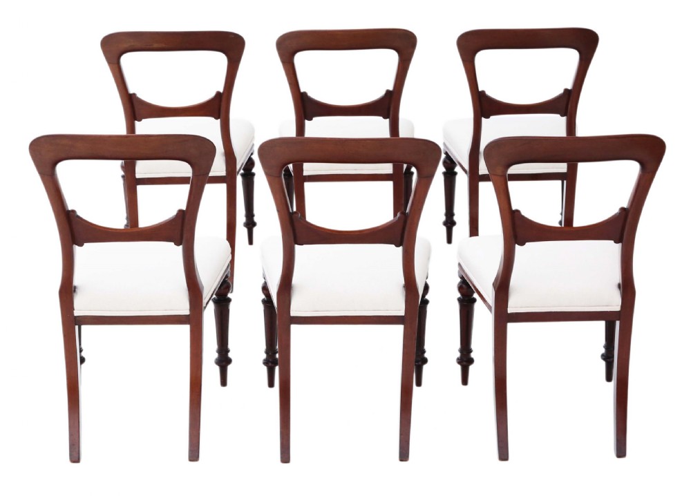 Set of 6 Victorian mahogany dining chairs C1880 View II