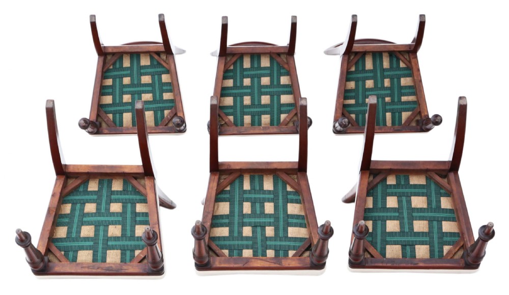 Set of 6 Victorian mahogany dining chairs C1880 View III