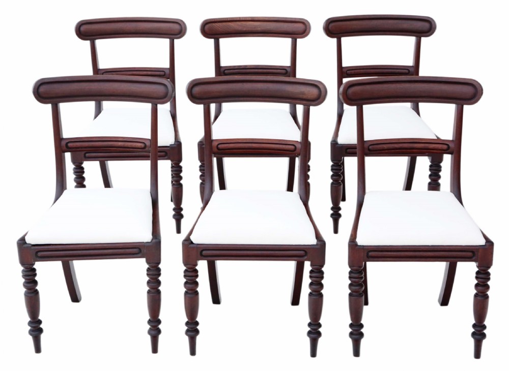 C1850 set of six Victorian mahogany dining chairs