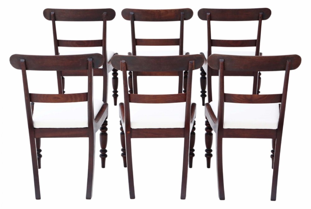 C1850 set of six Victorian mahogany dining chairs View II
