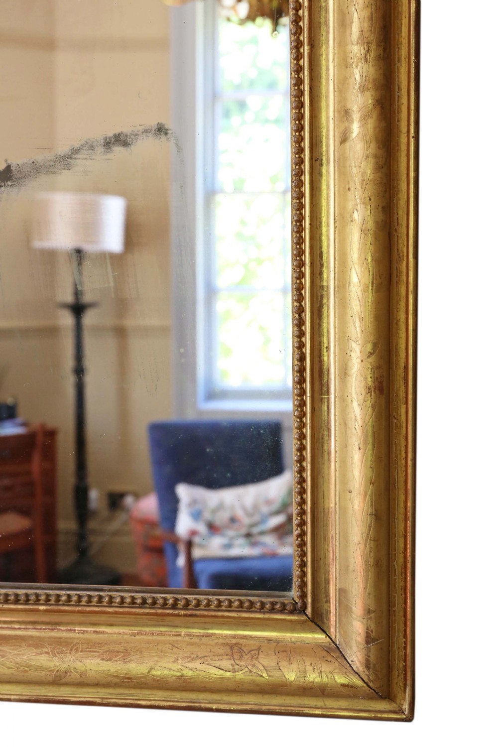 Very large 19th Century quality gilt overmantle wall mirror  View IV