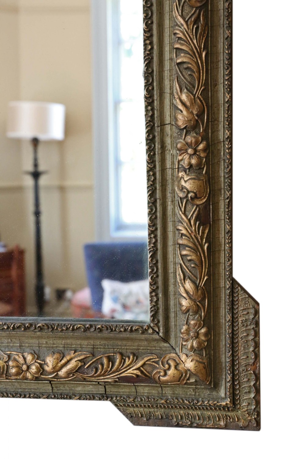 Large 19th Century gilt overmantle or wall mirror View IV