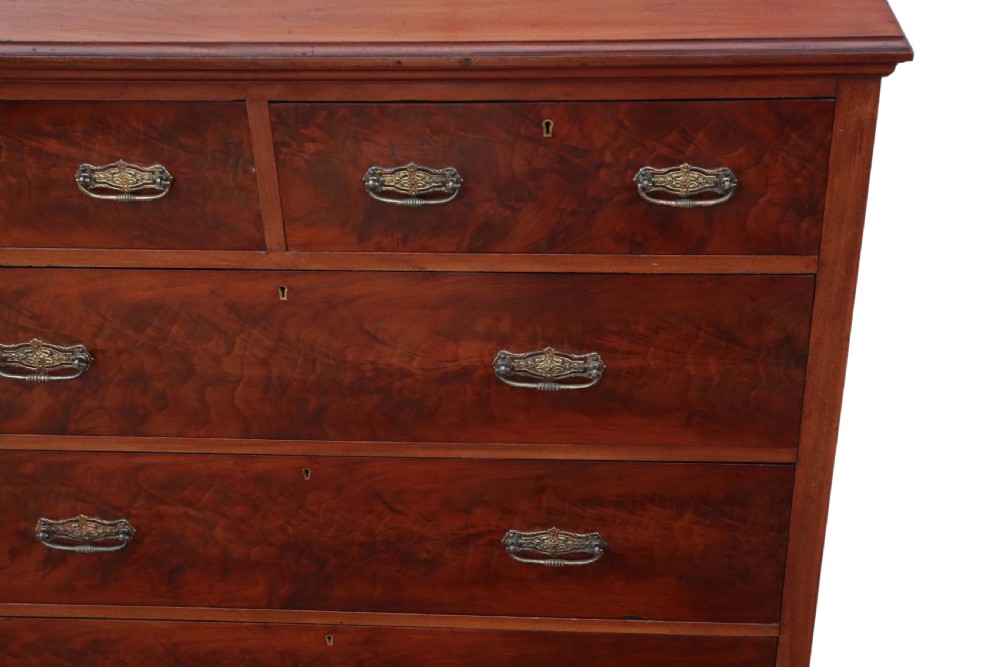 Victorian C1900 flame mahogany chest of drawers View IV
