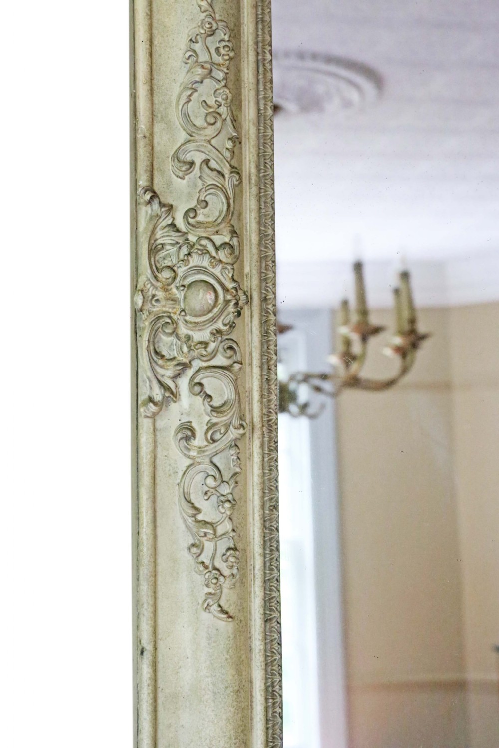19th Century painted overmantle wall mirror  View V