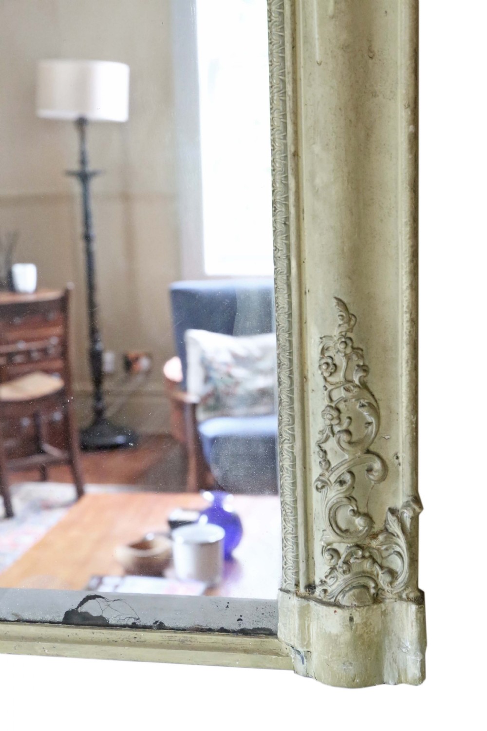 19th Century painted overmantle wall mirror  View X