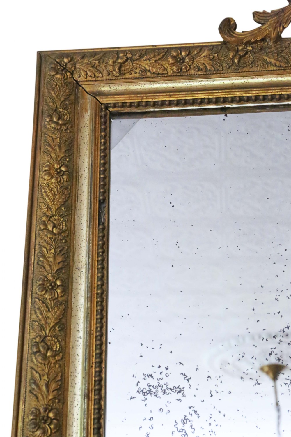 Large 19th Century French gilt overmantle wall mirror View II