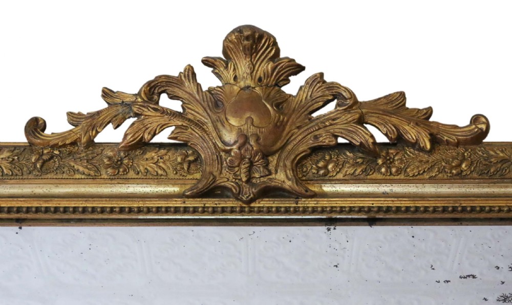 Large 19th Century French gilt overmantle wall mirror View IV