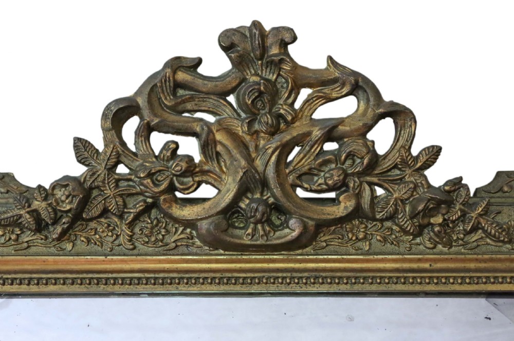Large 19th Century French gilt overmantle wall mirror View II