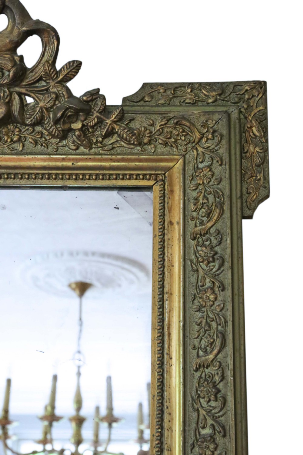 Large 19th Century French gilt overmantle wall mirror View V