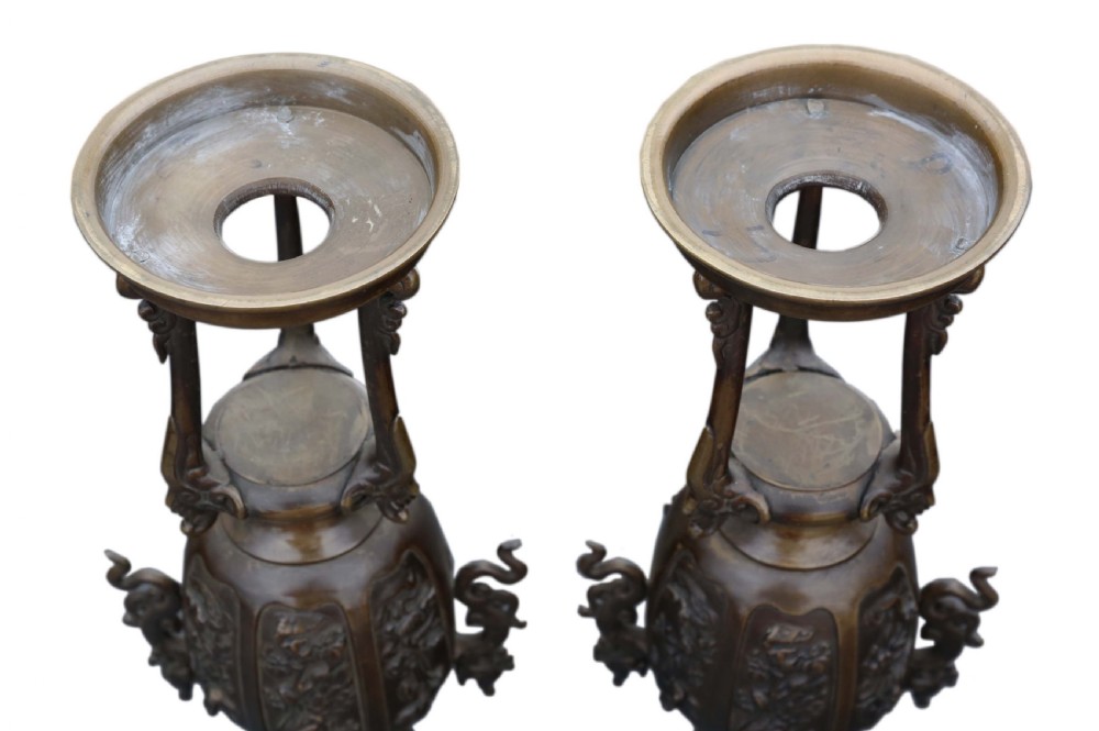 19th Century pair of Chinese bronze vases View V