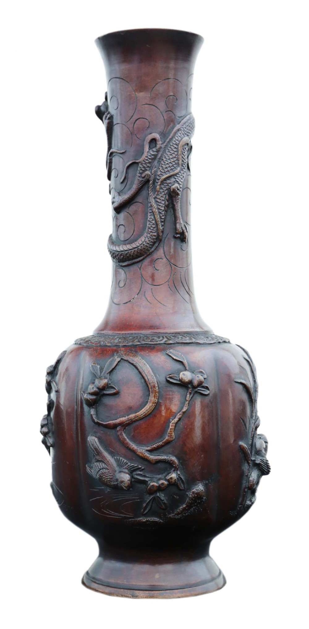 Meiji period Japanese bronze vase