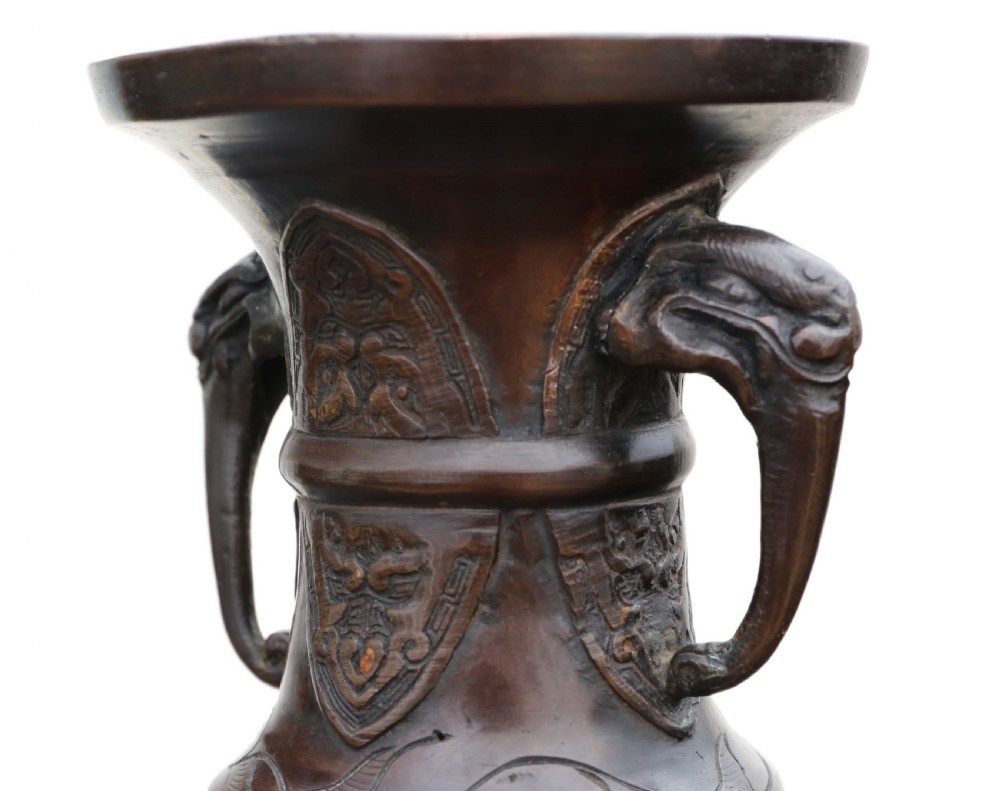 Japanese bronze vase Meiji period View VII