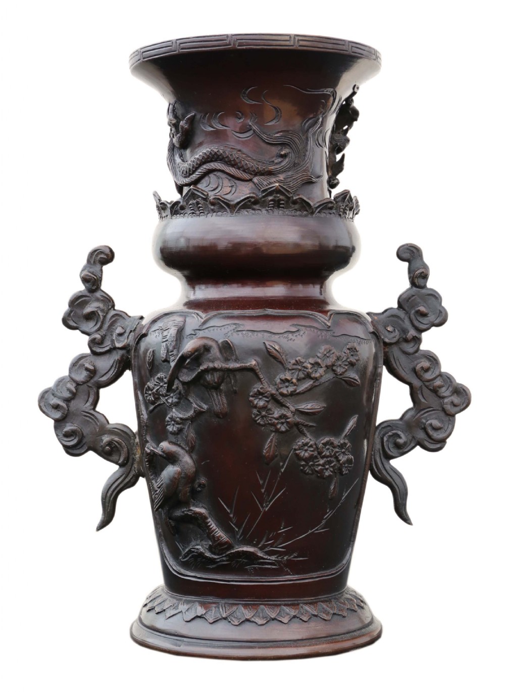 Japanese bronze vase early Meiji period