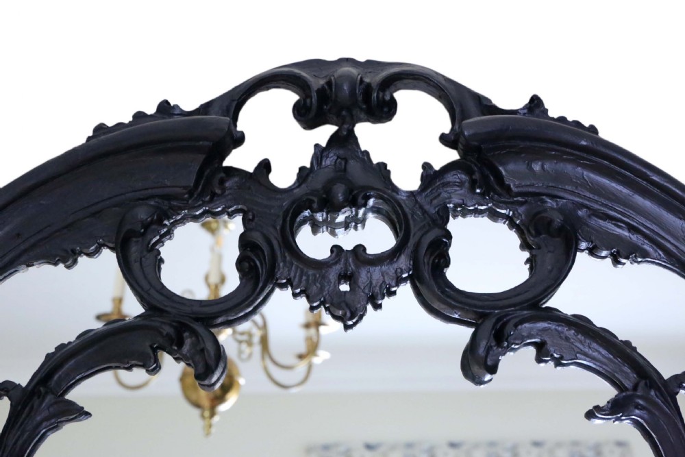Large quality overmantle wall floor mirror 19th Century painted Italian View IV