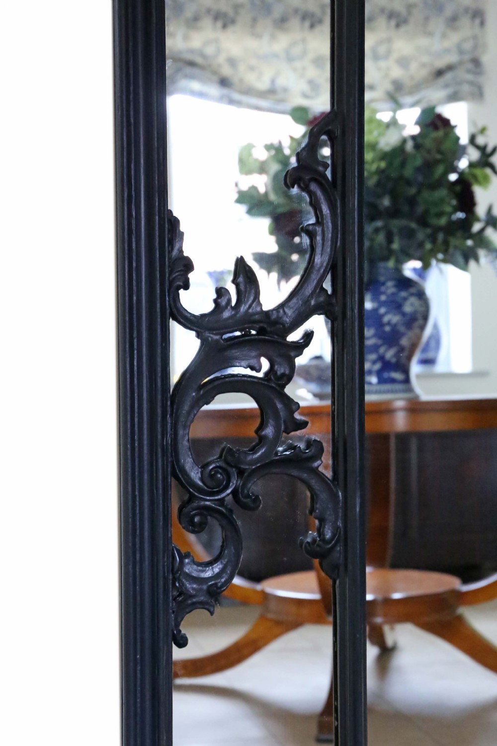 Large quality overmantle wall floor mirror 19th Century painted Italian View V