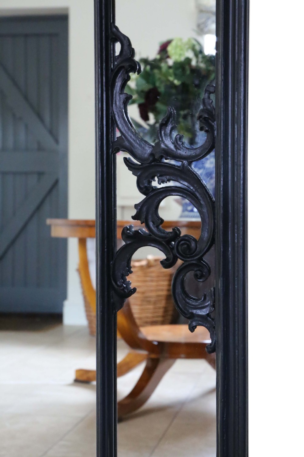 Large quality overmantle wall floor mirror 19th Century painted Italian View VI