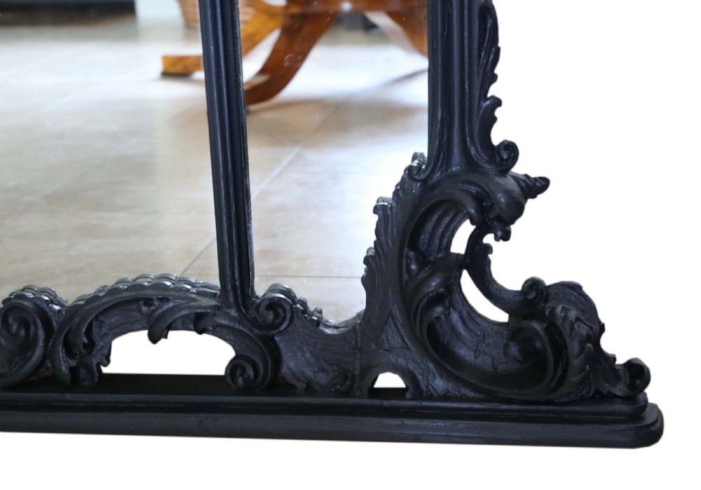 Large quality overmantle wall floor mirror 19th Century painted Italian View VII