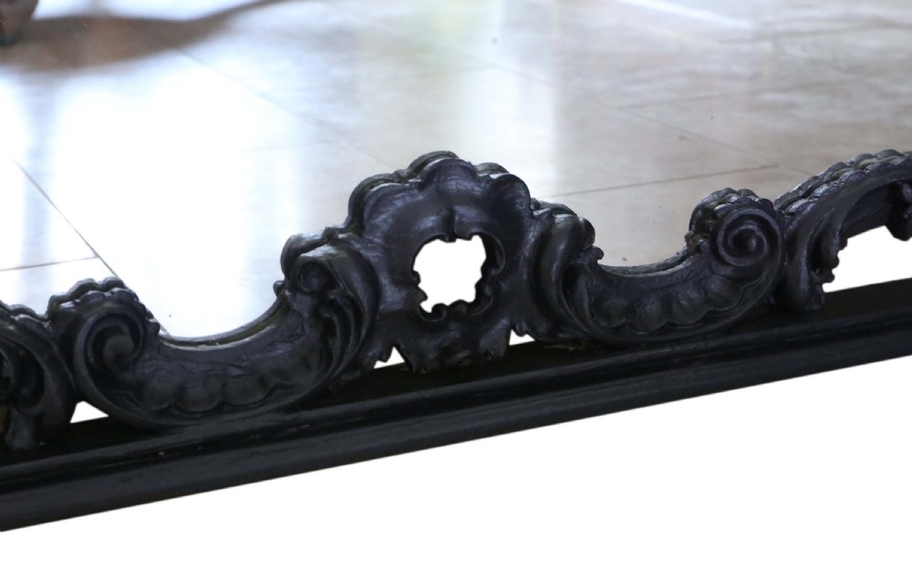 Large quality overmantle wall floor mirror 19th Century painted Italian View IX