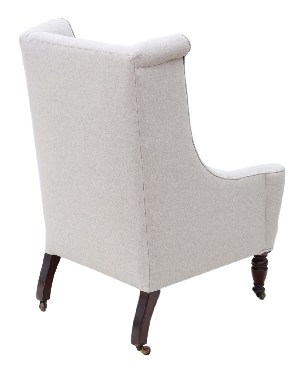 Victorian mahogany 19th Century wing back armchair C1880 View VI