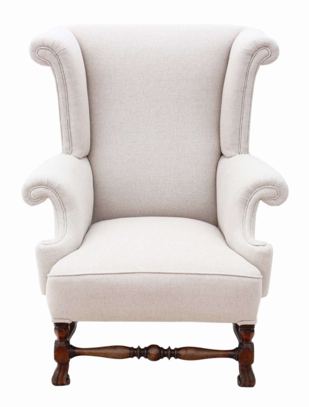 Late Victorian mahogany 19th Century wing back armchair