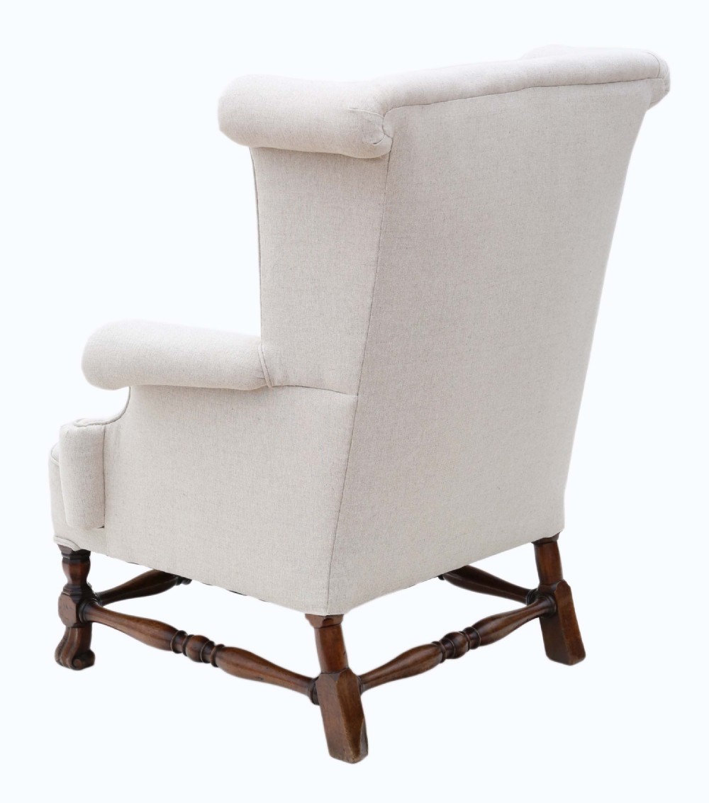 Late Victorian mahogany 19th Century wing back armchair View VII
