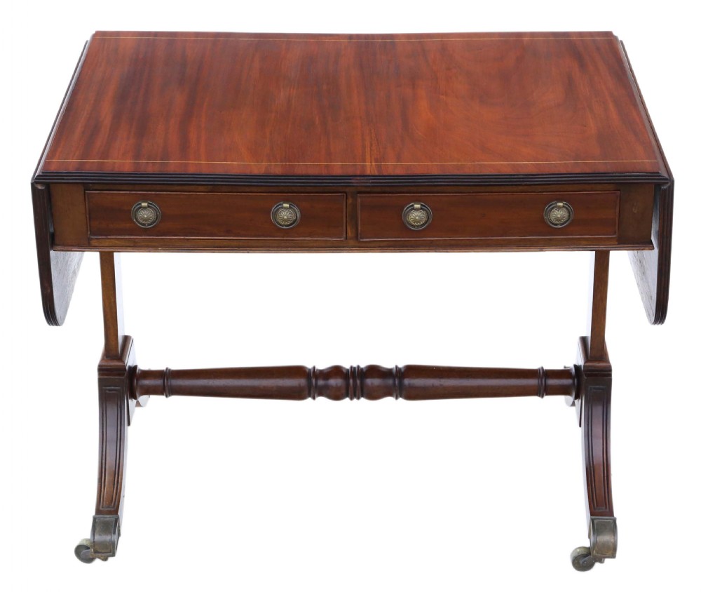 Late 19th Century inlaid mahogany folding sofa table.