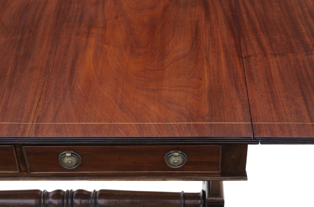 Late 19th Century inlaid mahogany folding sofa table. View IV