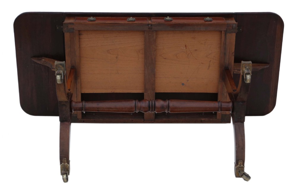 Late 19th Century inlaid mahogany folding sofa table. View IX