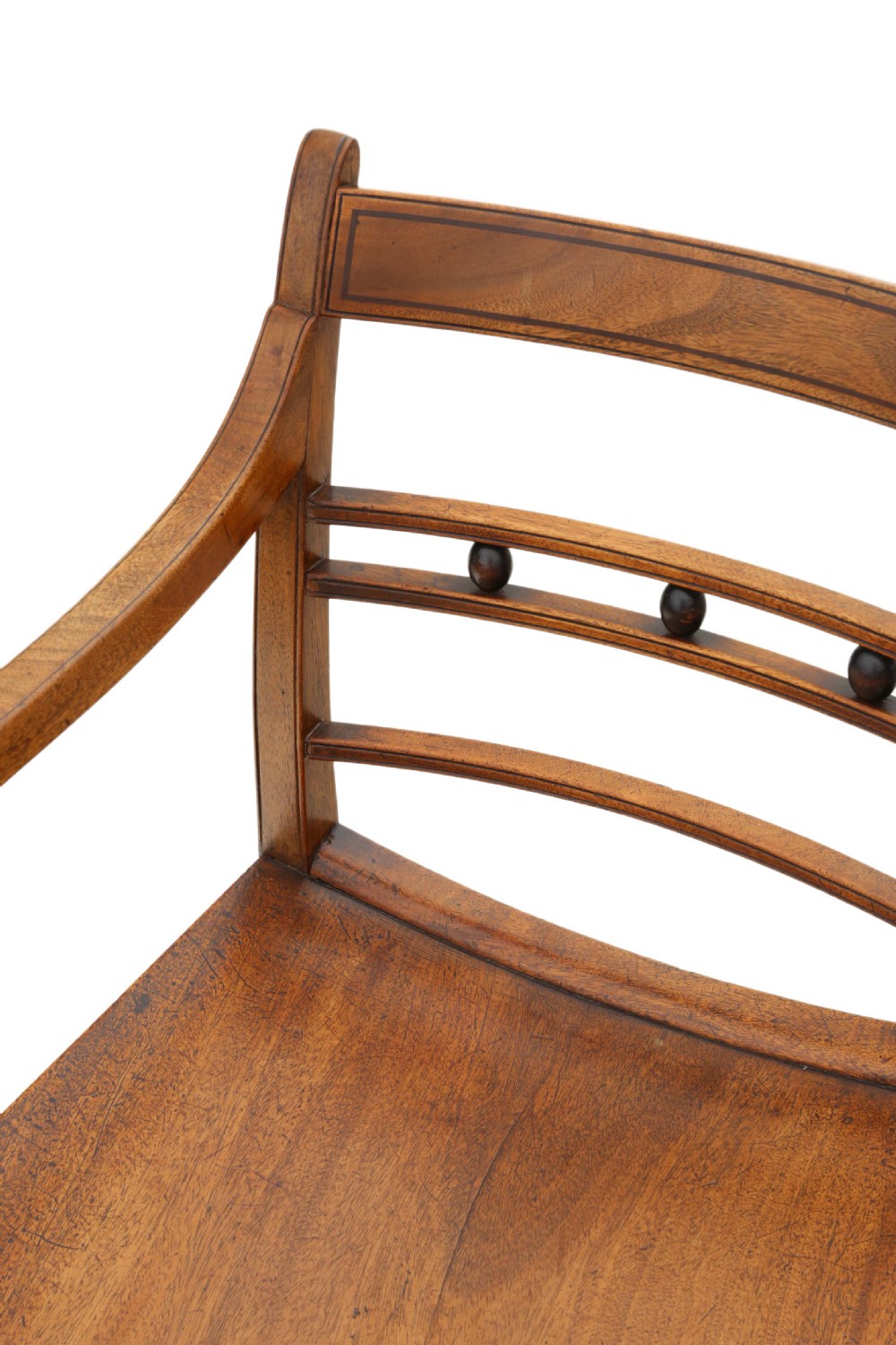 Set of 8 light mahogany 19th Century kitchen dining chairs View VII