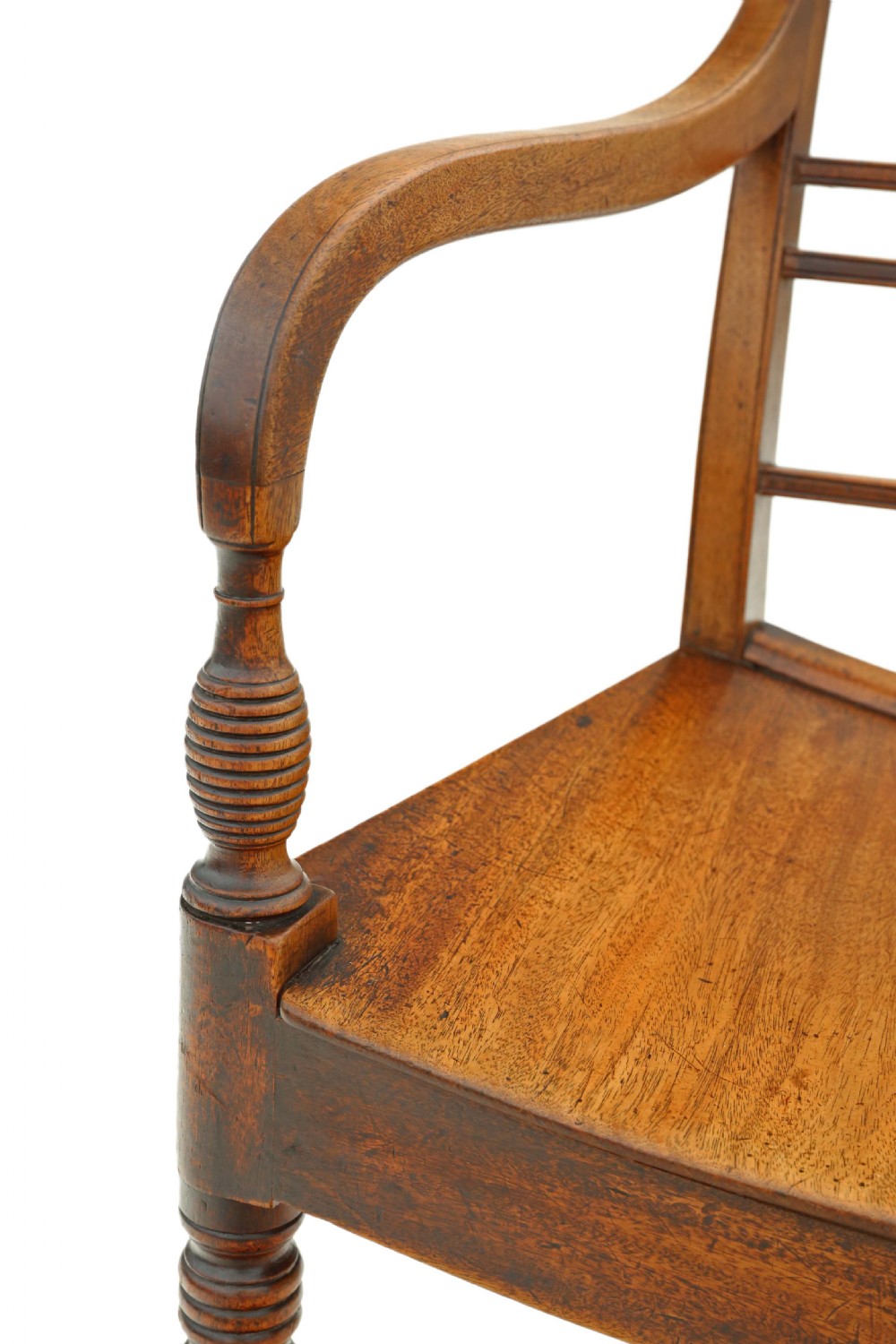 Set of 8 light mahogany 19th Century kitchen dining chairs View VIII