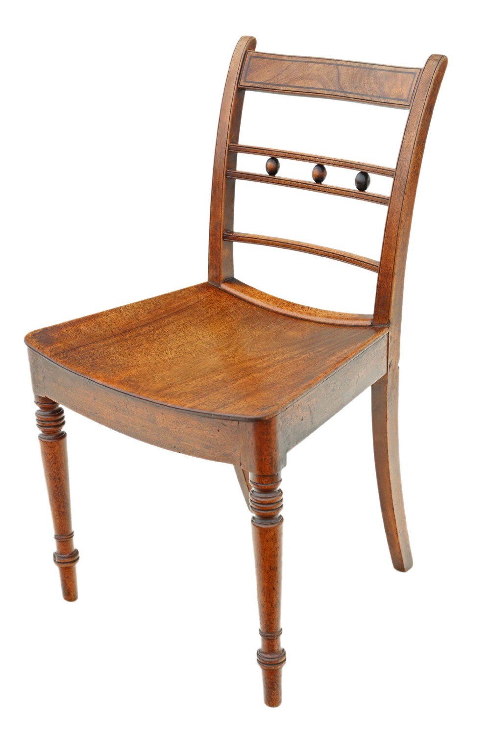 Set of 8 light mahogany 19th Century kitchen dining chairs View IX