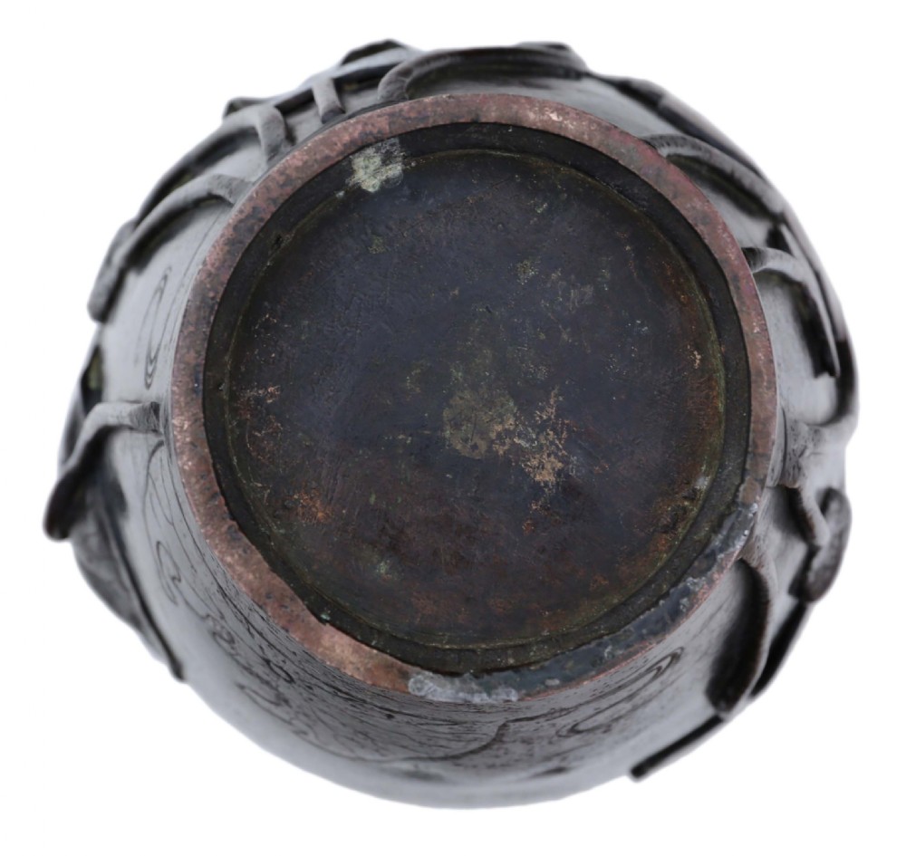 19th Century quality Japanese bronze Champleve vase View VIII