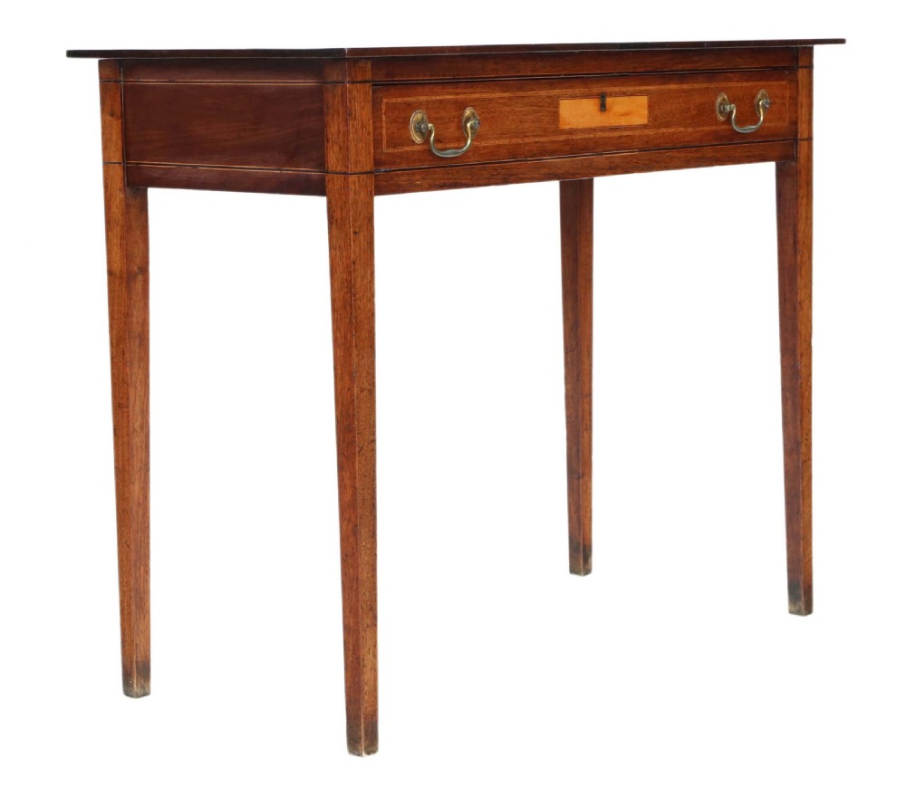 Georgian C1800 inlaid mahogany writing side table View VIII