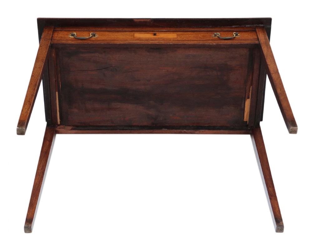 Georgian C1800 inlaid mahogany writing side table View X