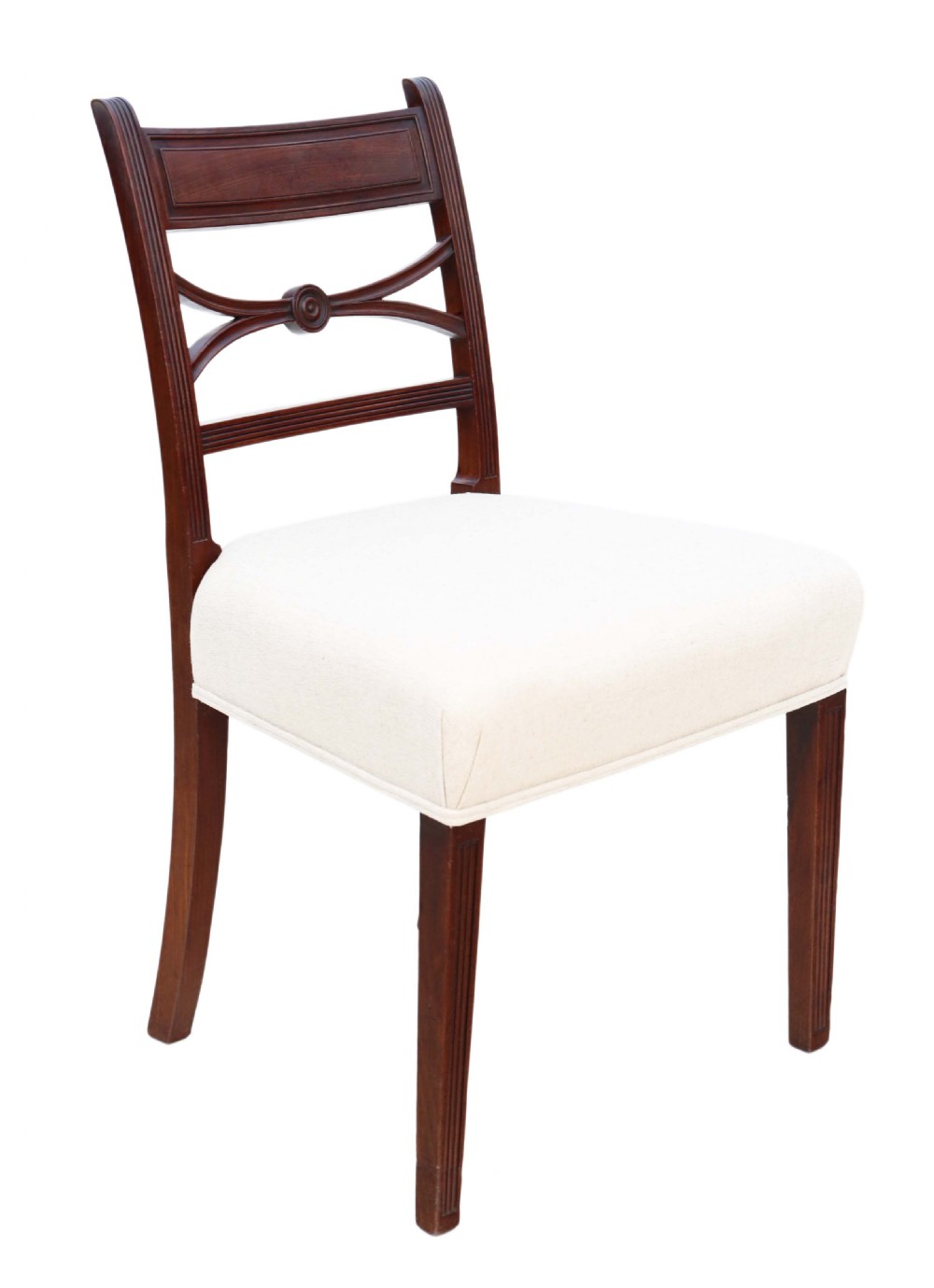 Set of 8 Georgian C1825 mahogany X back dining chairs View IV