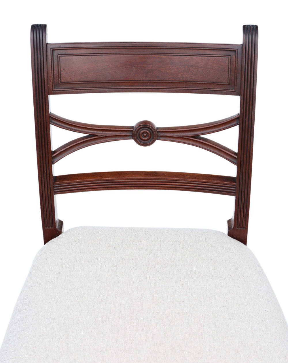 Set of 8 Georgian C1825 mahogany X back dining chairs View VII