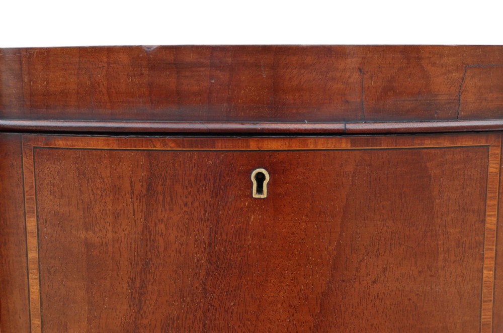 Georgian revival pair of inlaid mahogany cellarettes View X