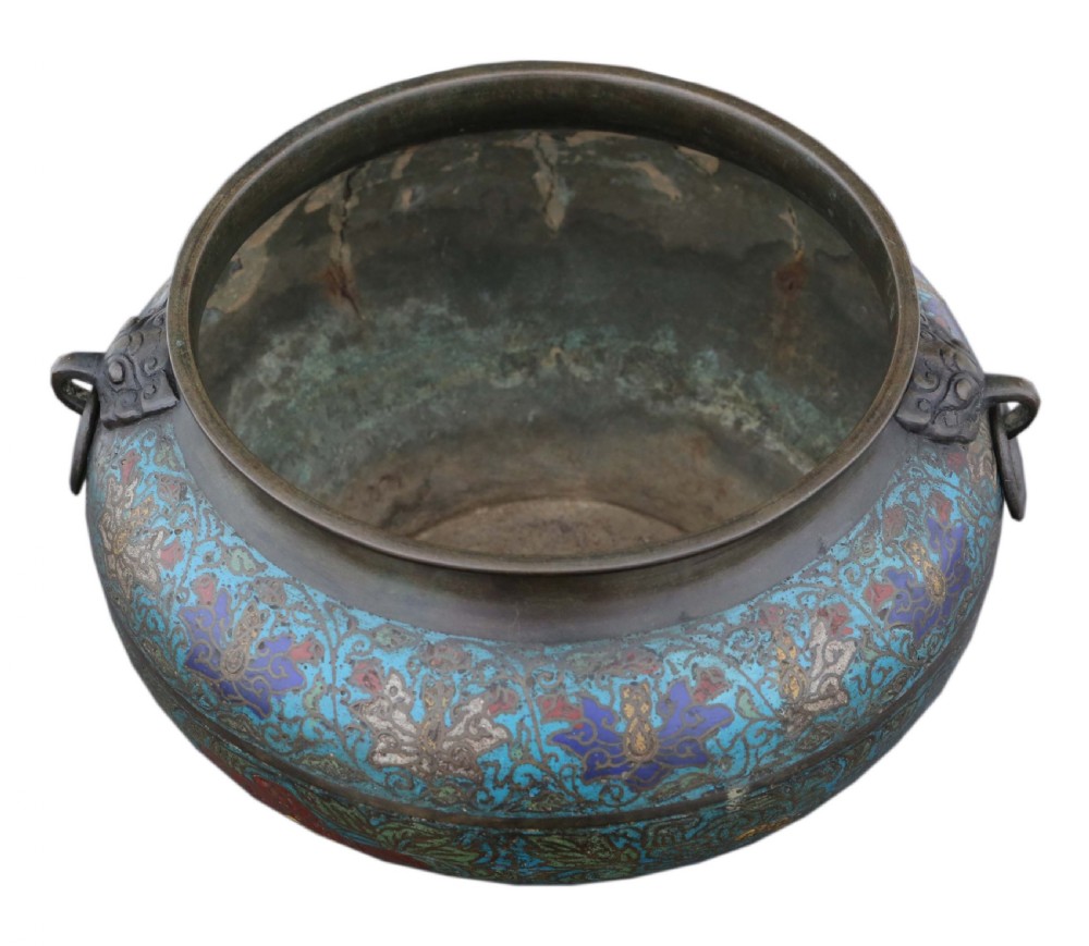 Chinese bronze champleve planter bowl Late 19th Century View VIII