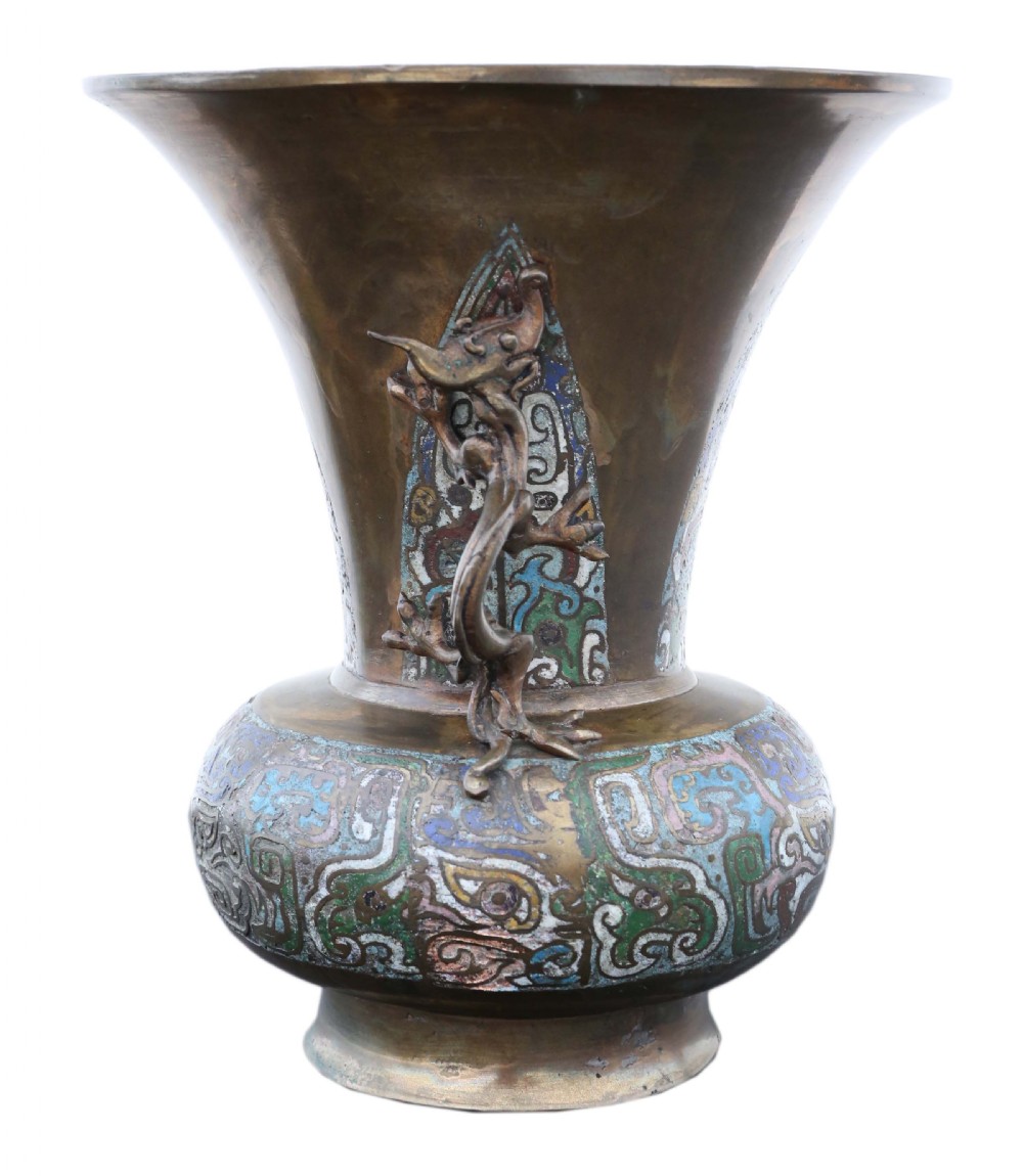 Late 19th Century quality Chinese bronze champleve vase View IV