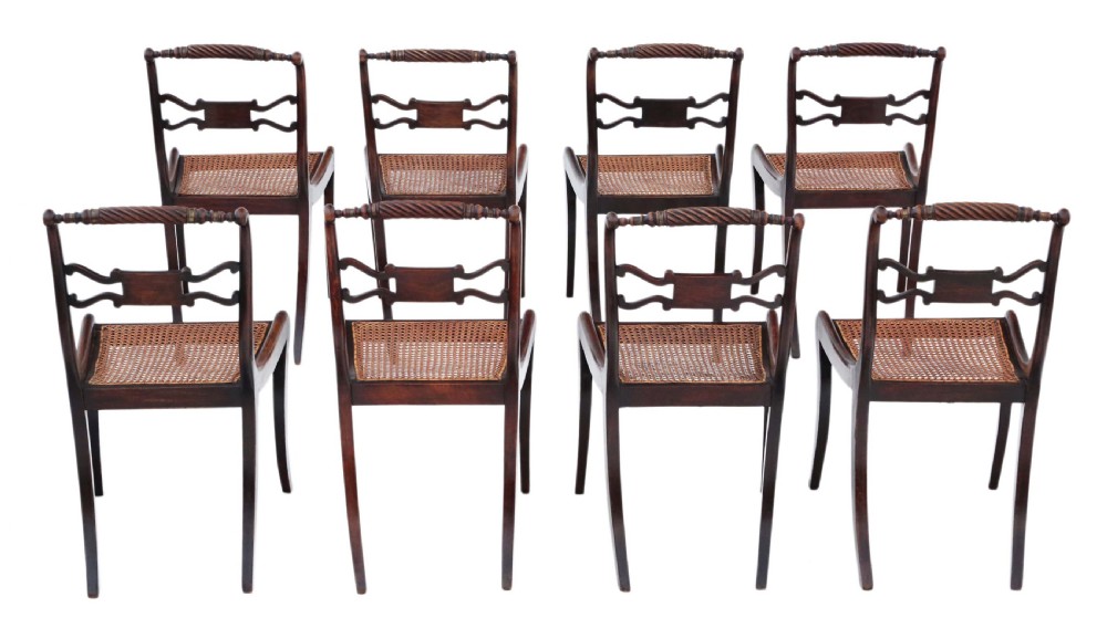 Set of eight Regency faux rosewood dining chairs 19th Century View II